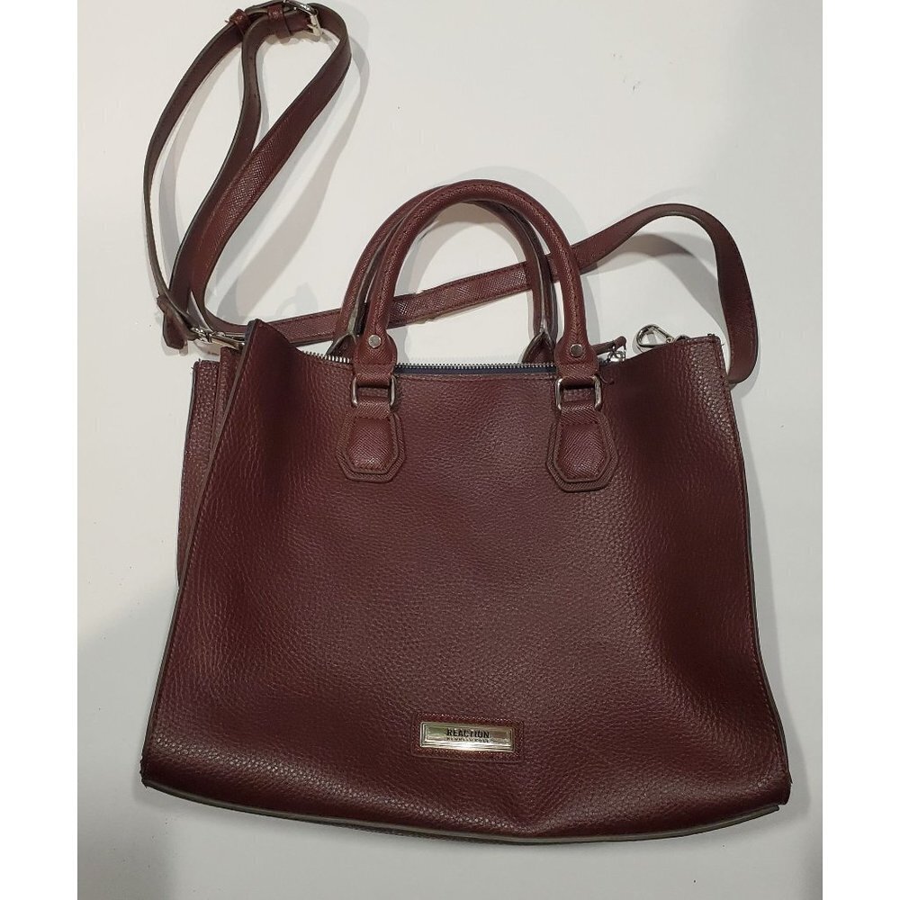 Vintage Kenneth Cole Reaction Burgundy Colored Vegan Purse with Handles/Strap